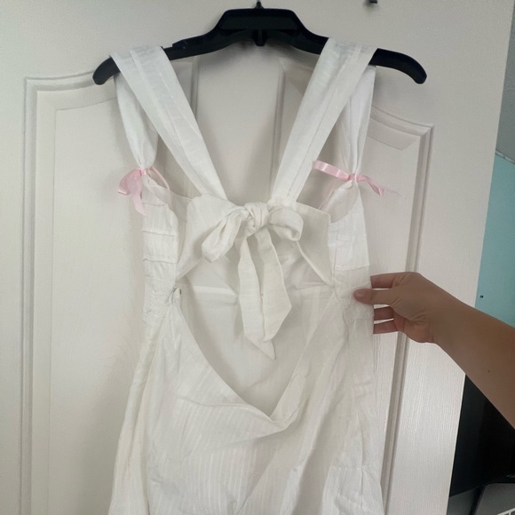 NWT White Tie Back Short / Mini Dress - Picture 3 of 6